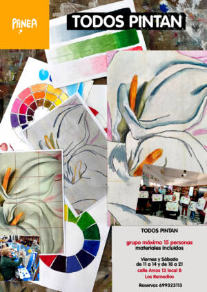 Cartel de la actividad de pintura para grupos TODOS PINTAN en Sevilla